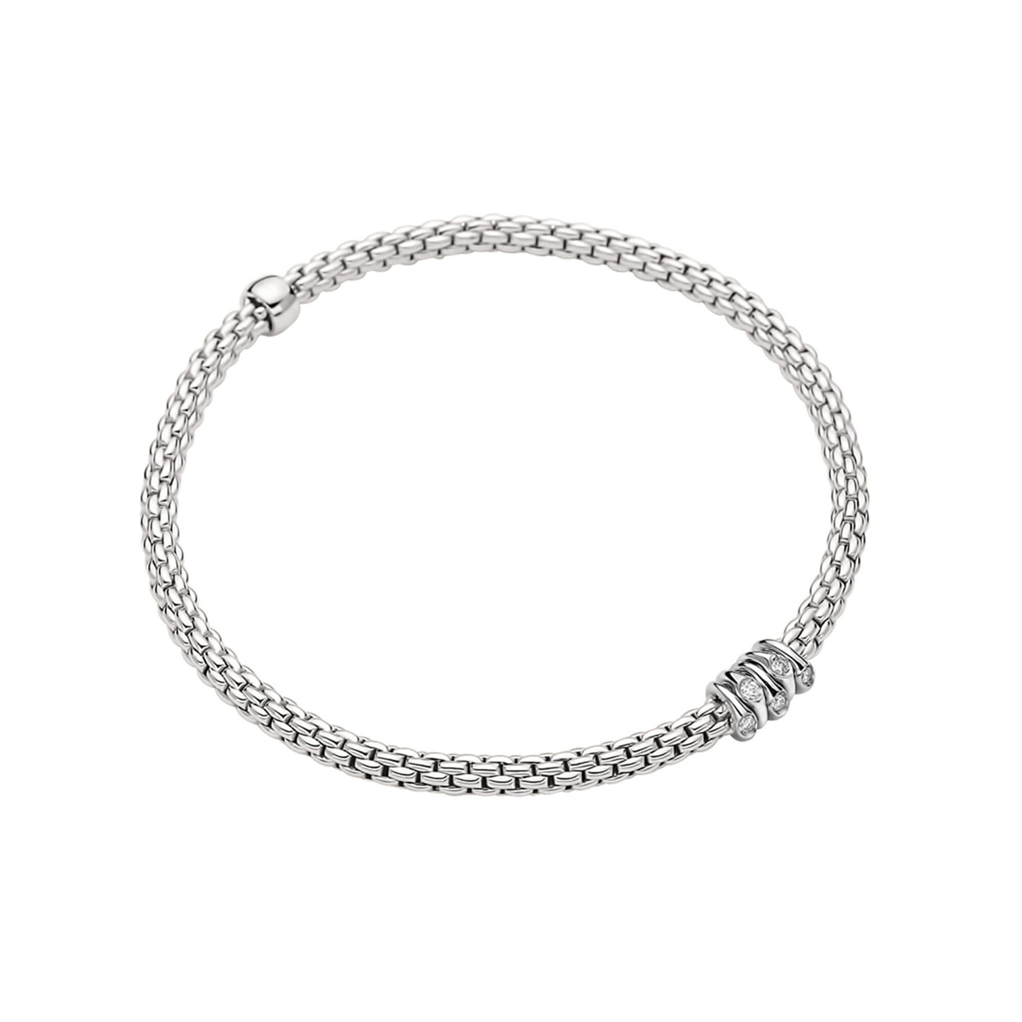 Prima Flex'it White Gold and Diamond Multi-Rondel Bracelet
