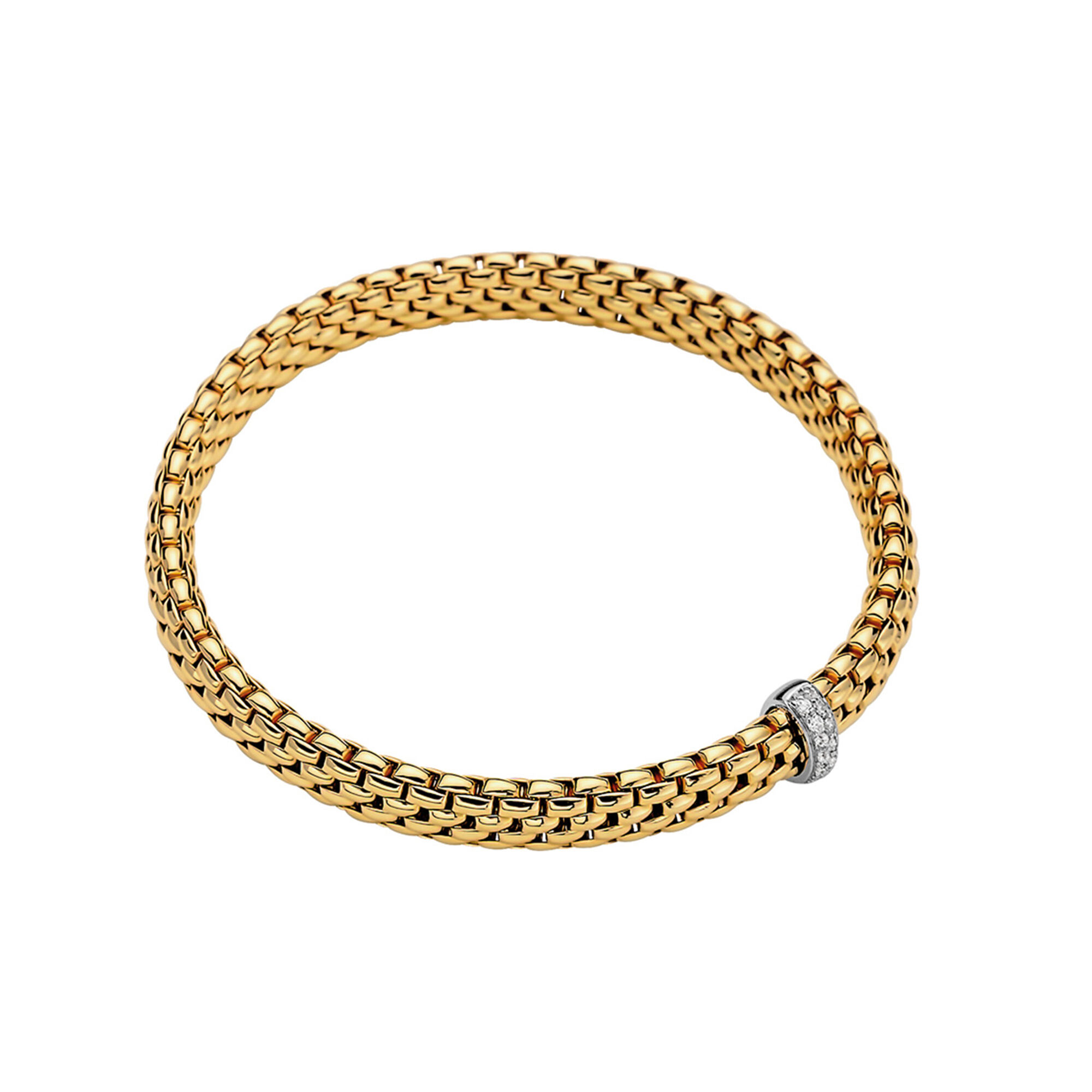 Vendome Flex'it Yellow Gold and Diamond Pavé Bracelet