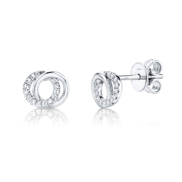 Kate White Gold and Diamond Pav&eacute; Stud Earrings