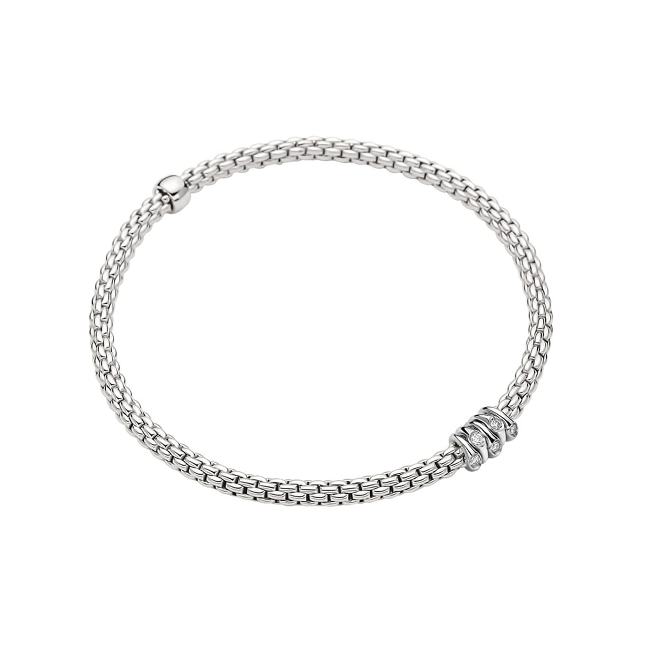 fOPE Prima Flex'it White Gold and Diamond Multi-Rondel Bracelet image number 0