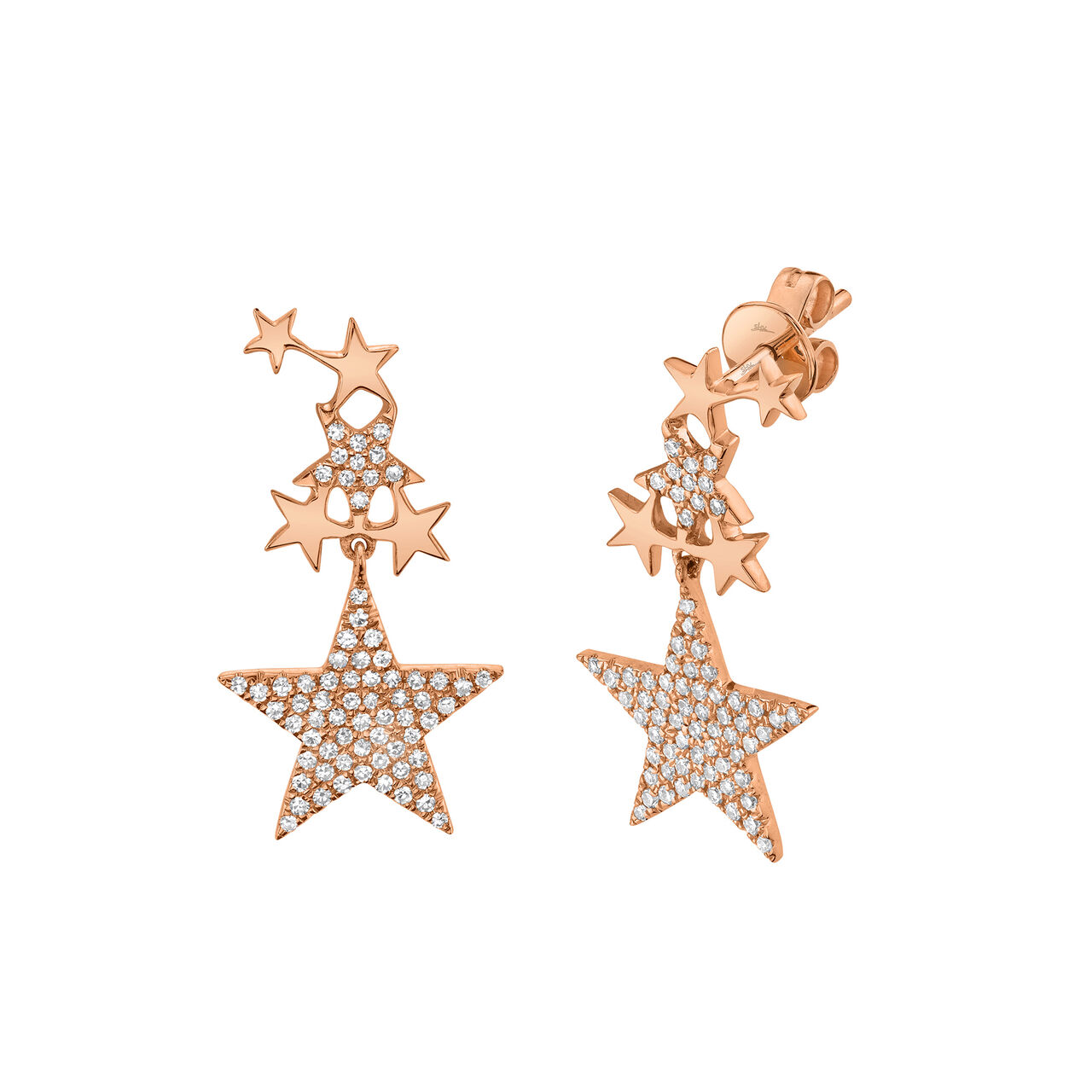 Rose Gold Earrings with Diamonds image number 0