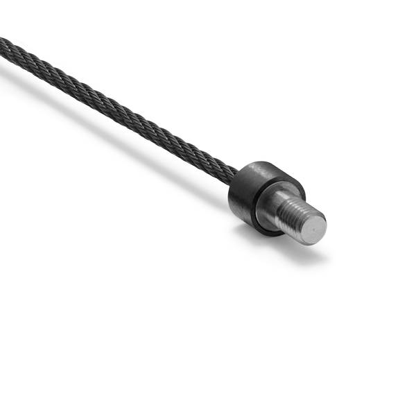 Bracelet câble double tour en céramique noire brossée 9g