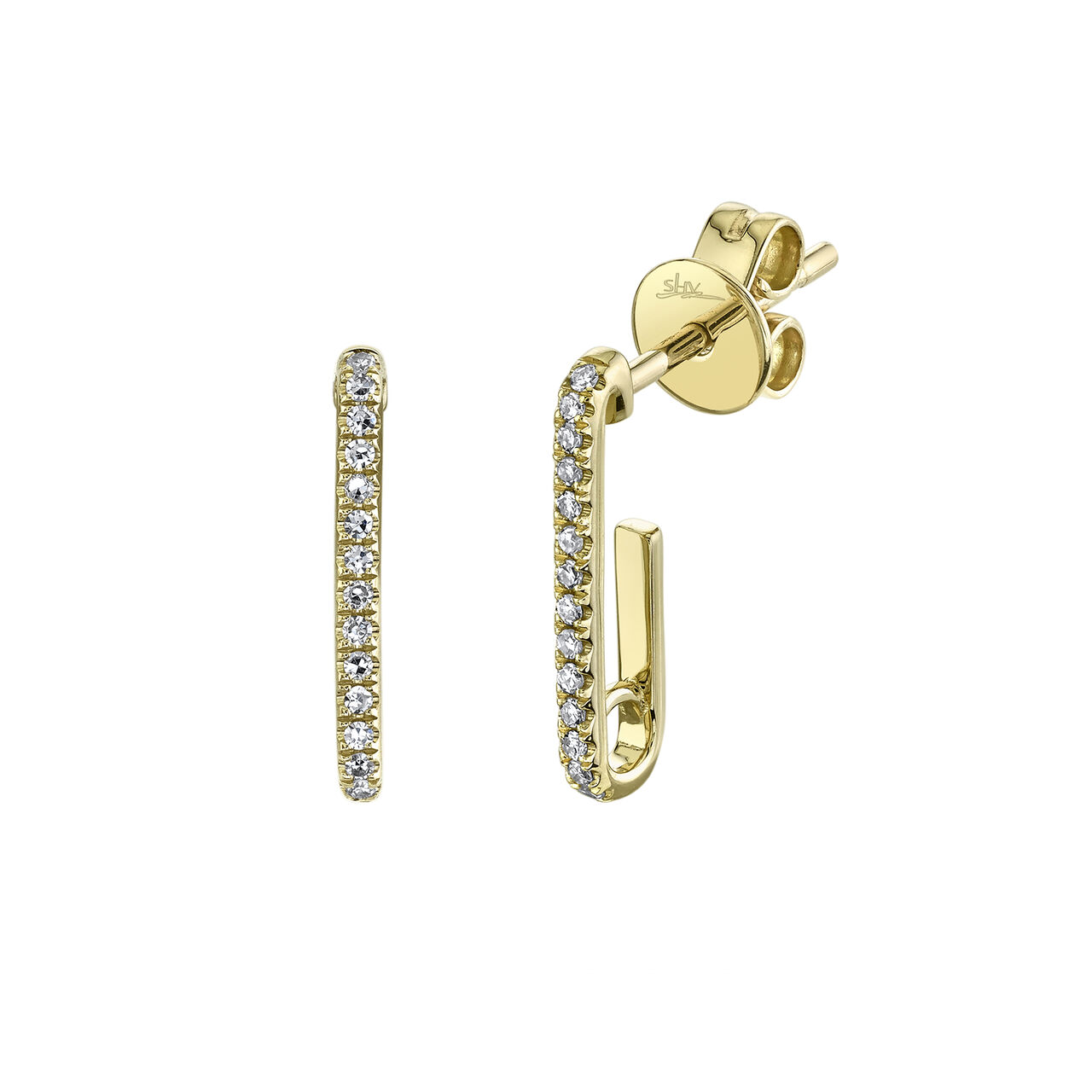 Yellow Gold Earrings with Diamonds image number 0