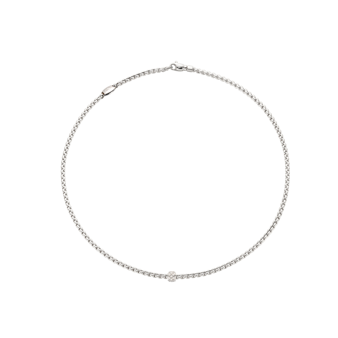 Fope Eka White Gold Necklace 730C PAVE_B Front image number 1