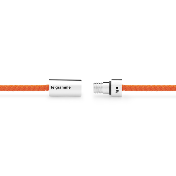 Bracelet câble nato orange en argent poli 7g