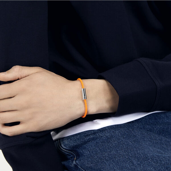 Bracelet câble nato orange en argent poli 7g