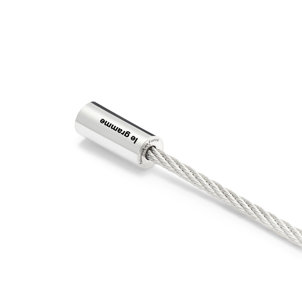 Bracelet câble double tour en argent poli 9g