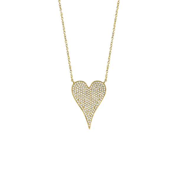 Pendentif coeur Kate en or jaune avec pavé de diamant
