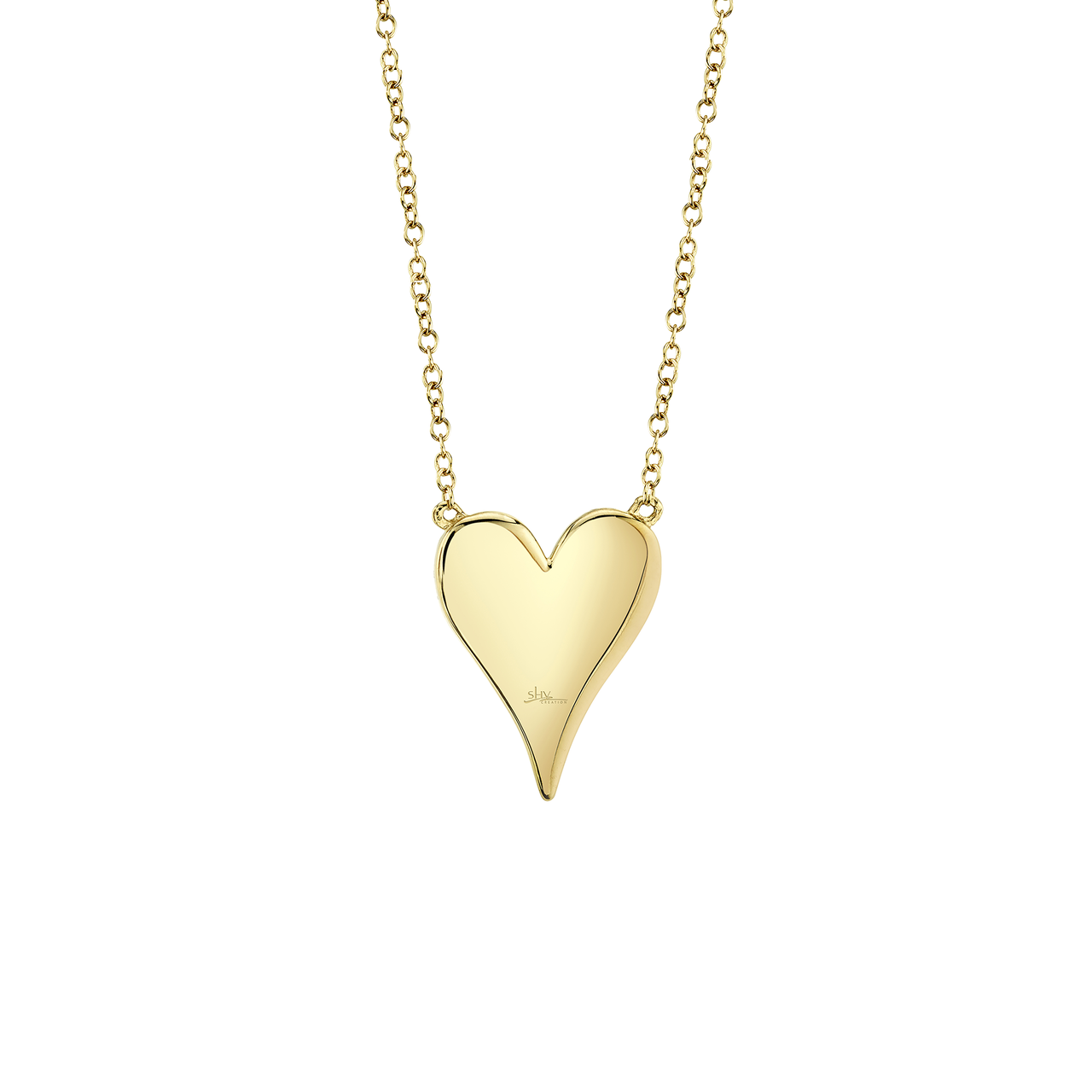 Yellow Gold Heart Pendant with Diamond Pave image number 1