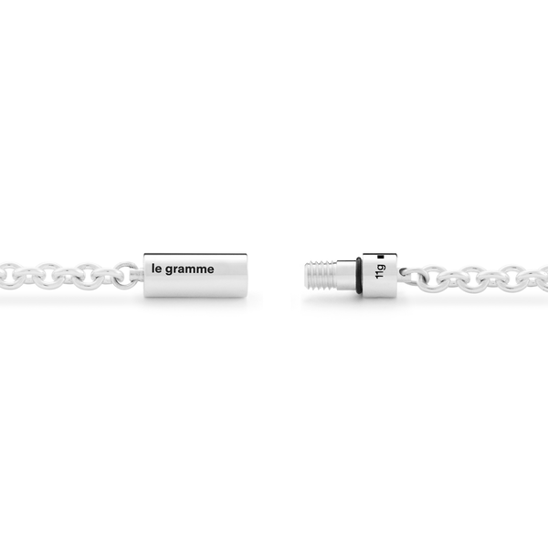 Bracelet câble sur chaîne en argent poli 11g
