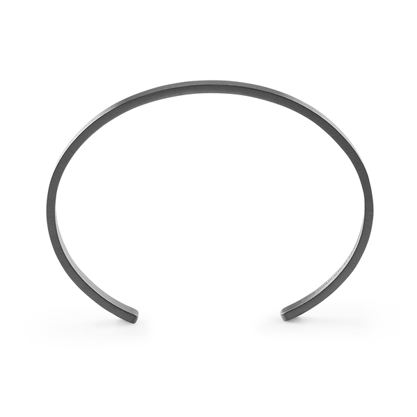 Bracelet ruban en argent noir brossé 15g