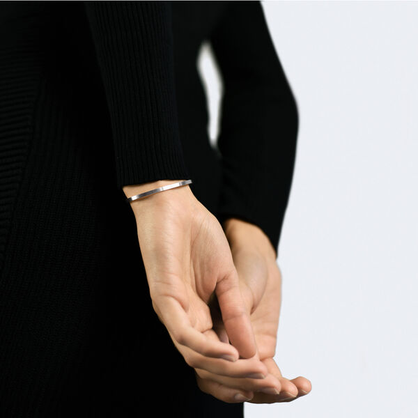 Bracelet ruban en argent brossé 7g