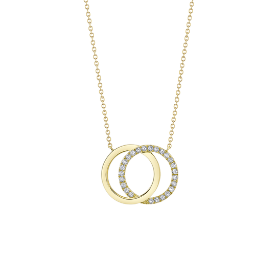 Yellow Gold Pendant with Diamond Pave image number 0
