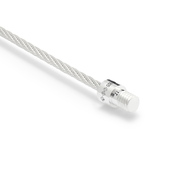 Bracelet câble double tour en argent poli 9g