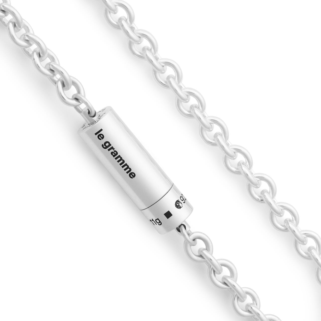 Bracelet câble sur chaîne en argent poli 11g image number 3