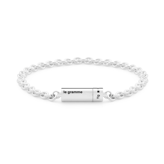 Le Gramme 11g Polished Silver Chain Cable Bracelet CARPO1711 Front image number 0