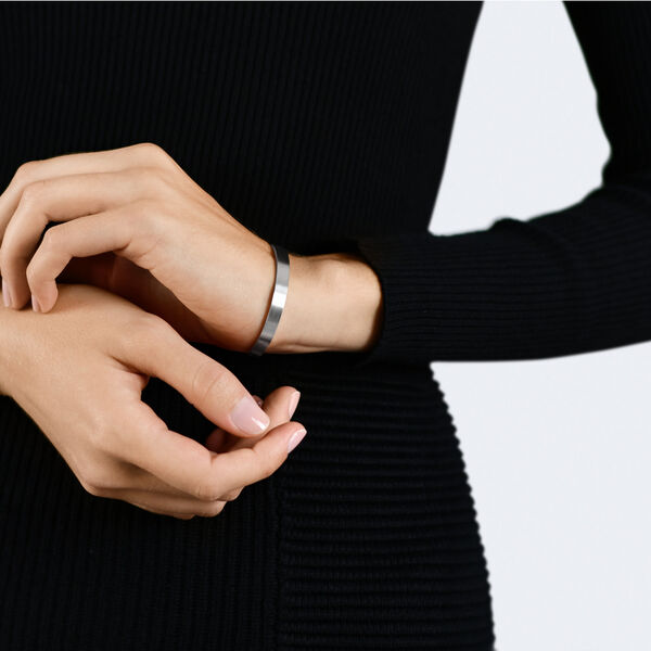 Bracelet ruban en argent brossé 15g
