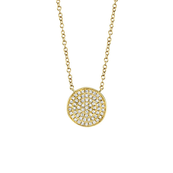 Pendentif Kate en or jaune avec pav&eacute; de diamant