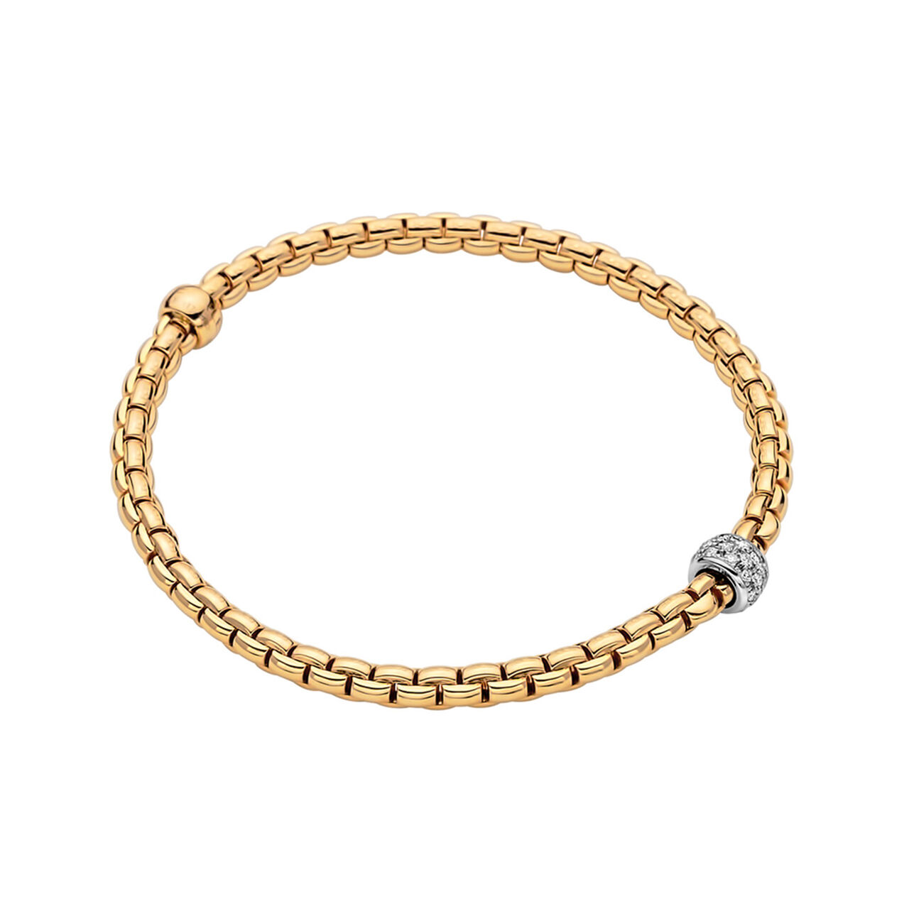 Fope Eka Yellow Gold Bracelet 733B PAVE_GB Front image number 0