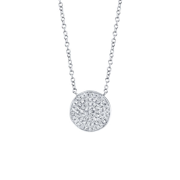 Pendentif Kate en or blanc avec pav&eacute; de diamant