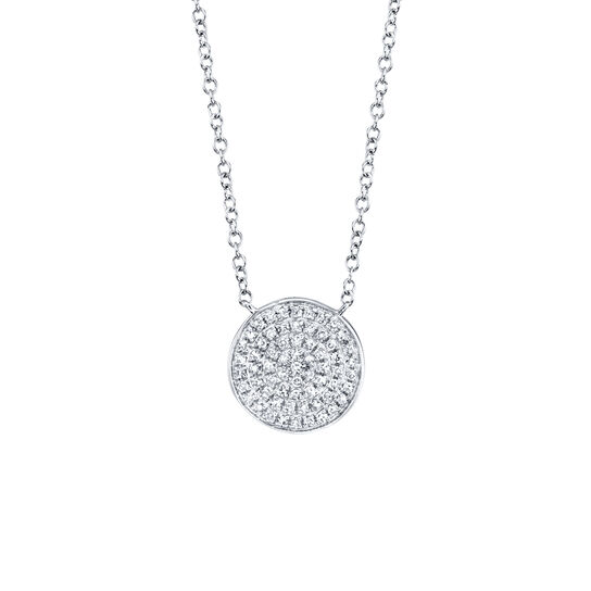 White Gold Pendant with Diamond Pave image number 0