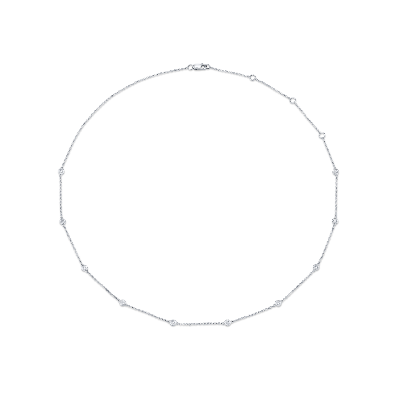 White Gold Station Necklace with Diamonds image number 0