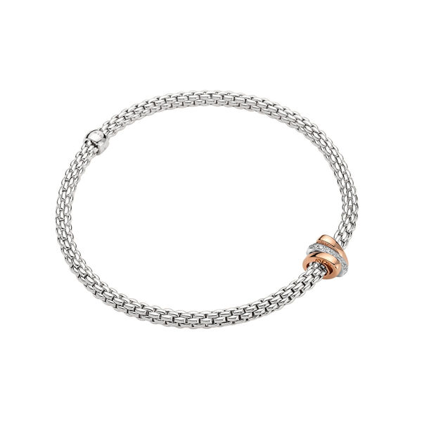 Bracelet Prima Flex'it Multi-rondelles en or blanc avec pav&eacute; de diamants