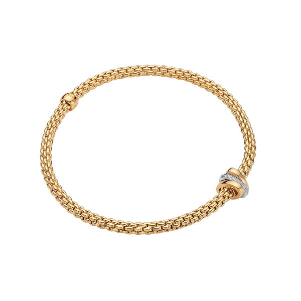 Bracelet Prima Flex'it Multi-rondelles en or jaune avec diamants, moyen