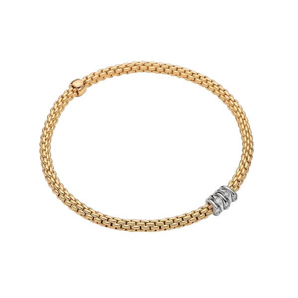 Bracelet Prima Flex'it Multi-rondelles en or jaune avec diamants, moyen