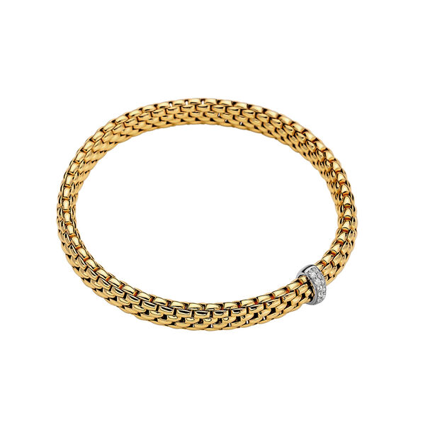 Bracelet Vendome Flex'it en or jaune avec pav&eacute; de diamants