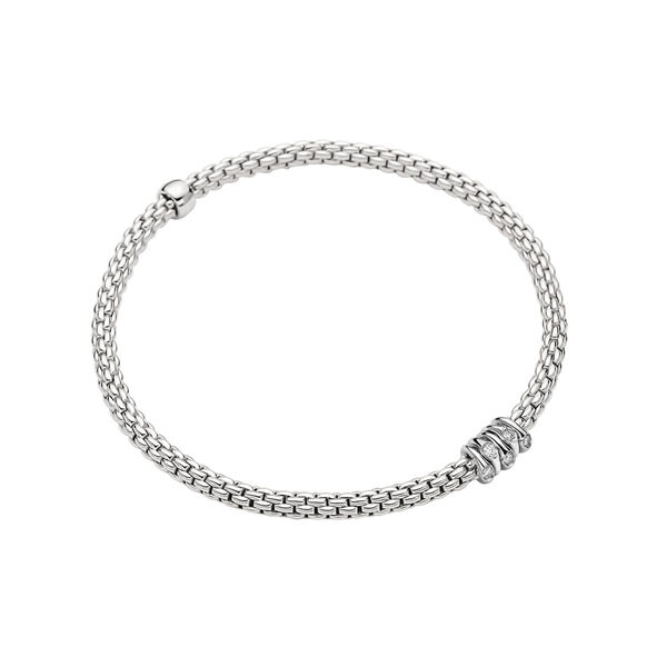 Bracelet Prima Flex'it Multi-rondelles en or blanc avec diamants