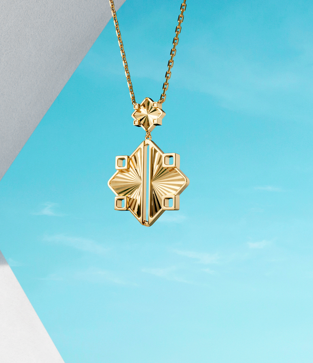 Birks Muse gold drop necklace