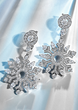 diamond and white gold snowflake earrings