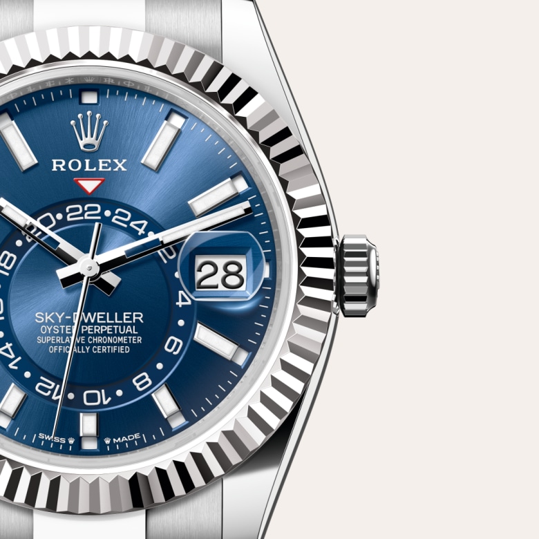 rolex Sky-Dweller en acier Oystersteel et or gris, M336934-0005 - Maison Birks