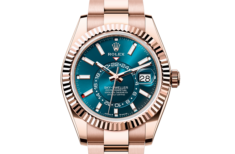 Rolex oyster perpetual sky dweller rose gold price sales