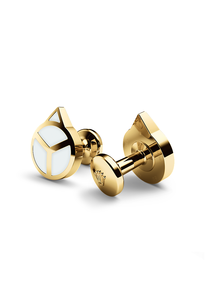 rolex-'Hand' Cufflinks-Yellow gold and luminescent material-A1028-Maison Birks