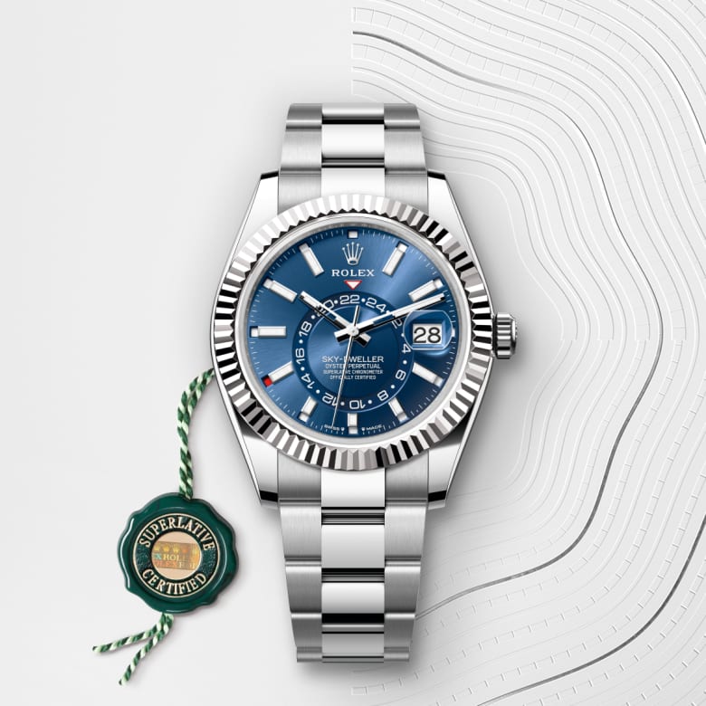 rolex Sky-Dweller en acier Oystersteel et or gris, M336934-0005 - Maison Birks