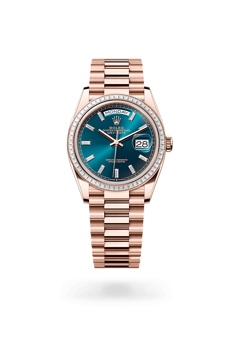 rolex Day-Date in 18 ct Everose gold, M128395TBR-0032 - Maison Birks