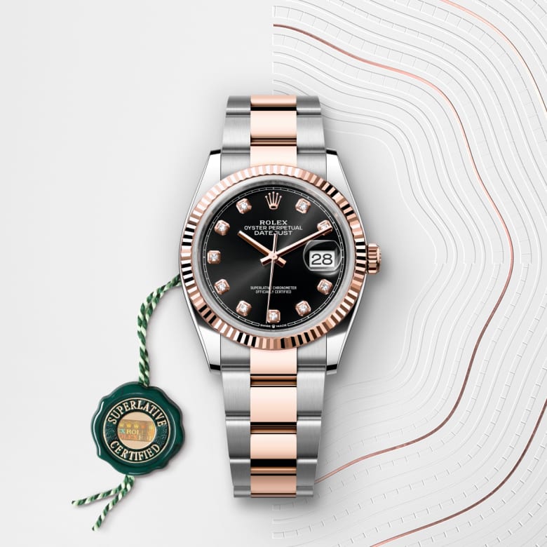 rolex Datejust in Everose Rolesor, M126231-0020 - Maison Birks