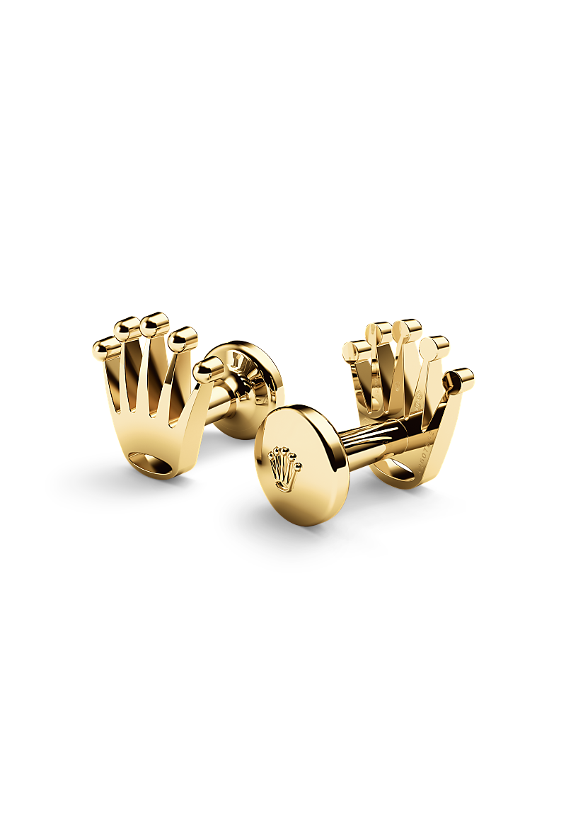 rolex-'Crown' Cufflinks-Yellow gold-A1018-Maison Birks