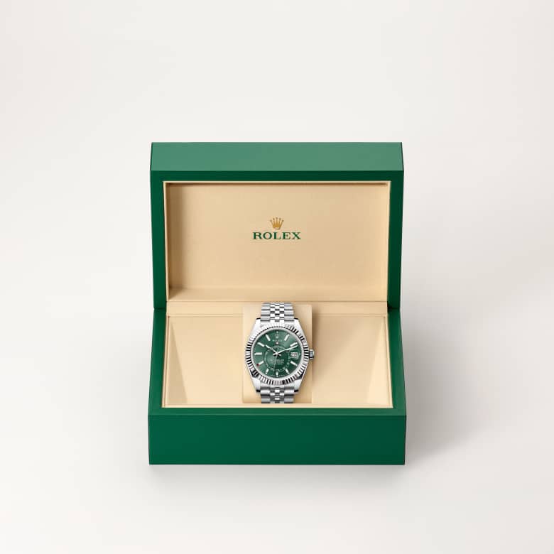 rolex Sky-Dweller en acier Oystersteel et or gris, M336934-0002 - Maison Birks