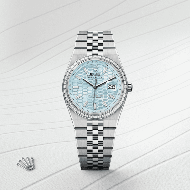 rolex Land-Dweller in Platinum and diamond, M127286TBR-0001 - Maison Birks