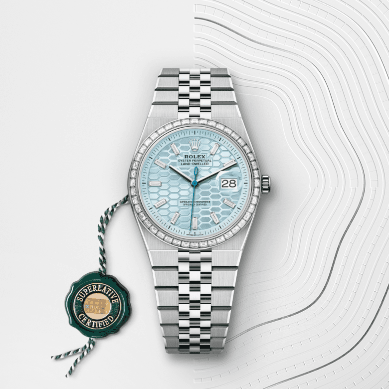 rolex Land-Dweller in Platinum and diamond, M127286TBR-0001 - Maison Birks