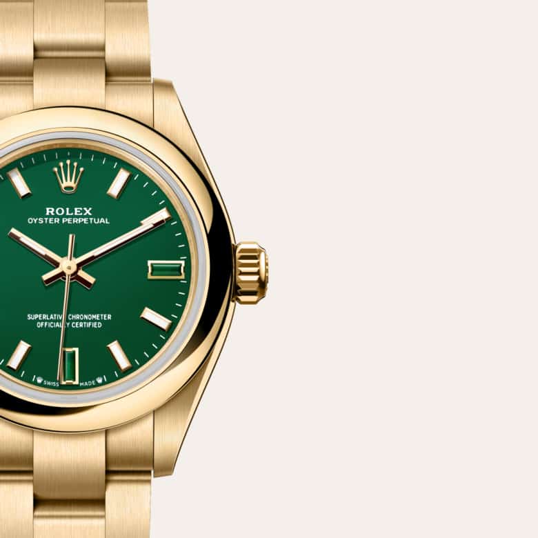 rolex Oyster Perpetual in 18 ct yellow gold, M276208-0002 - Maison Birks
