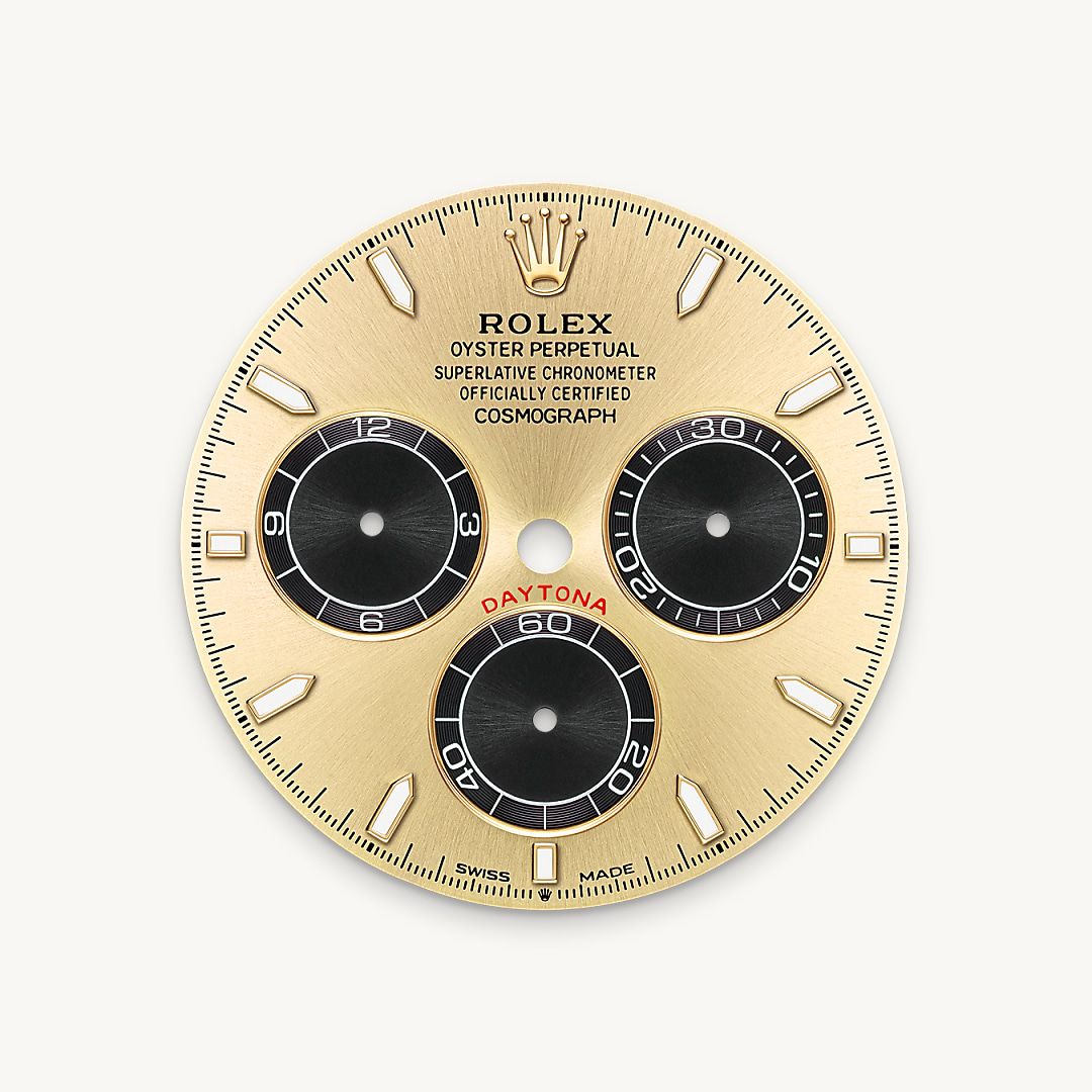 Golden and bright black dial