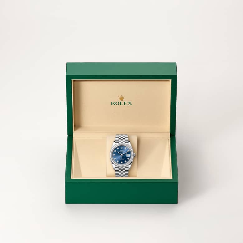 rolex Datejust in White Rolesor, M126284RBR-0029 - Maison Birks