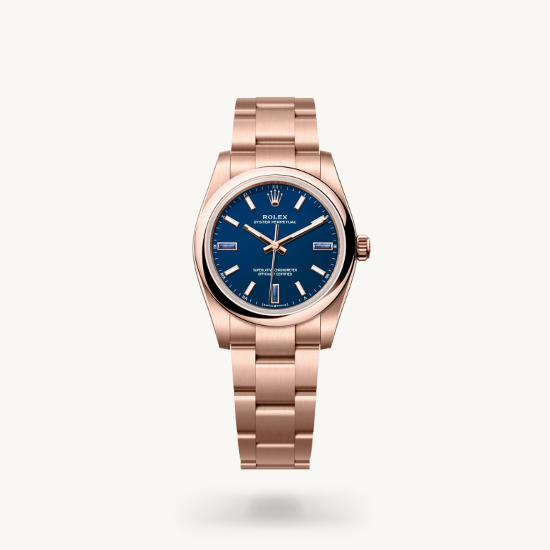 rolex Oyster Perpetual en Or Everose 18 ct, M124205-0002 - Maison Birks