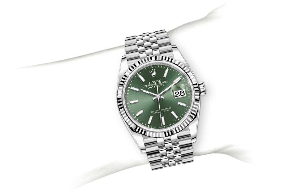 Rolex datejust 36 oystersteel and white gold best sale