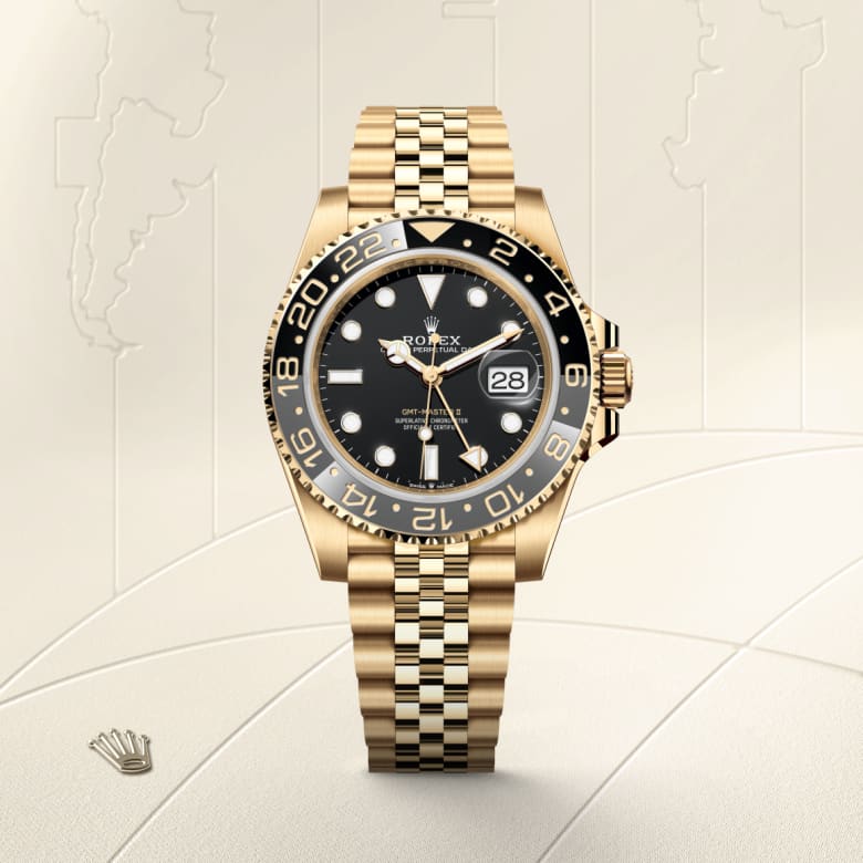 rolex GMT-Master II in 18 ct yellow gold, M126718GRNR-0001 - Maison Birks