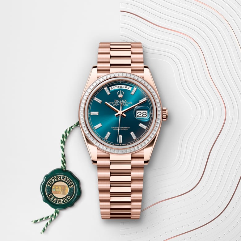 rolex Day-Date in 18 ct Everose gold, M128395TBR-0032 - Maison Birks